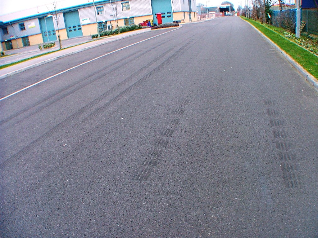 Tyre and skid marks